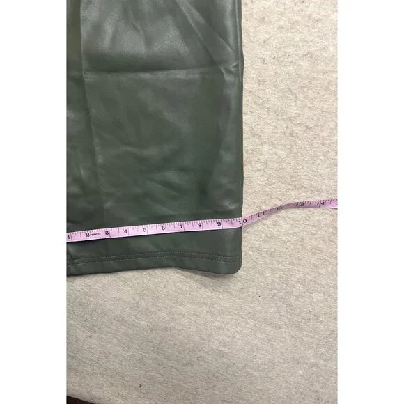 Bagatelle Collection Green Vegan Leather Wide Leg High Rise Women's Pants Medium - Picture 8 of 8